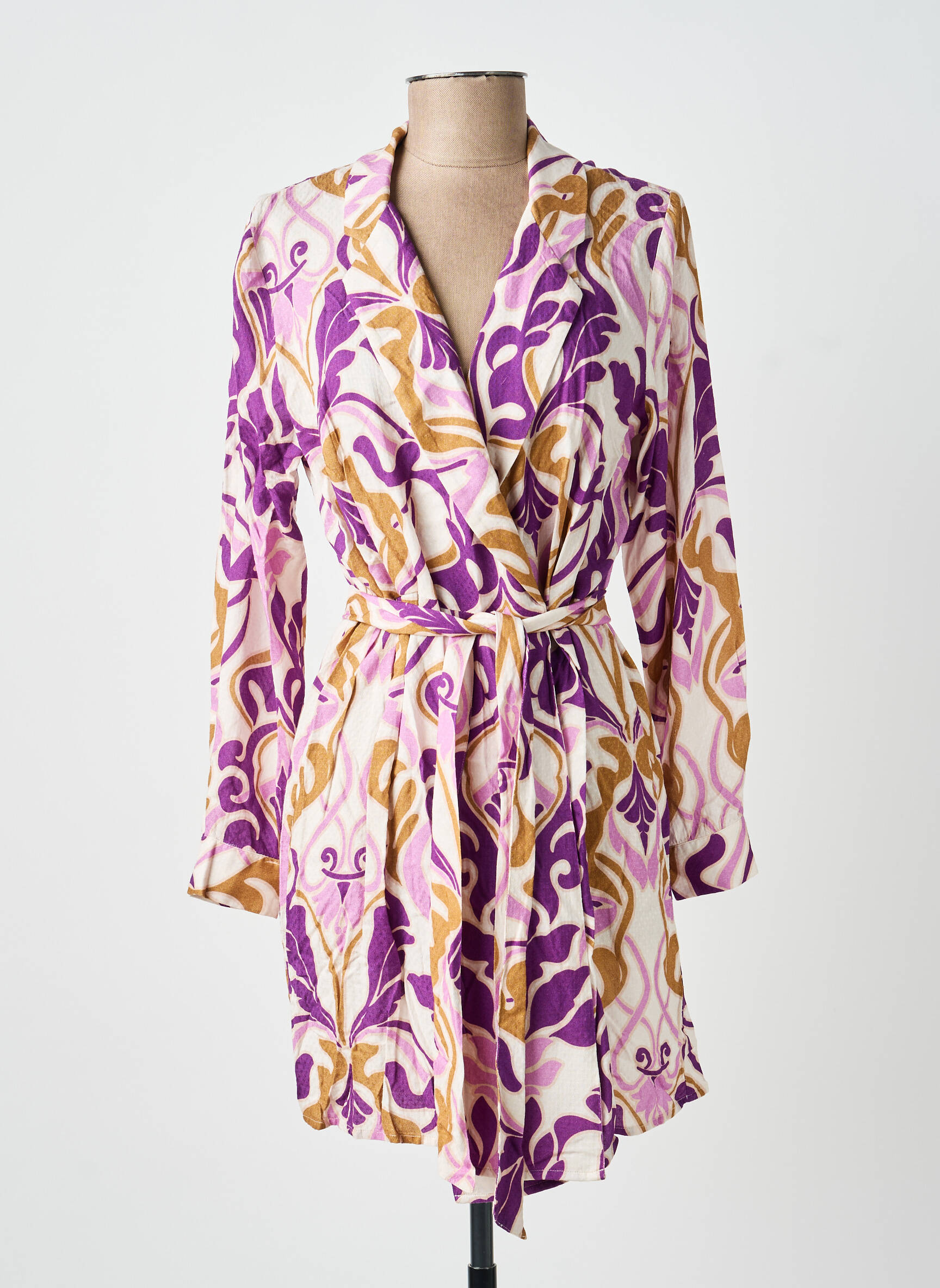 Robe courte manches longues manches longues violet LA PETITE ETOILE femme