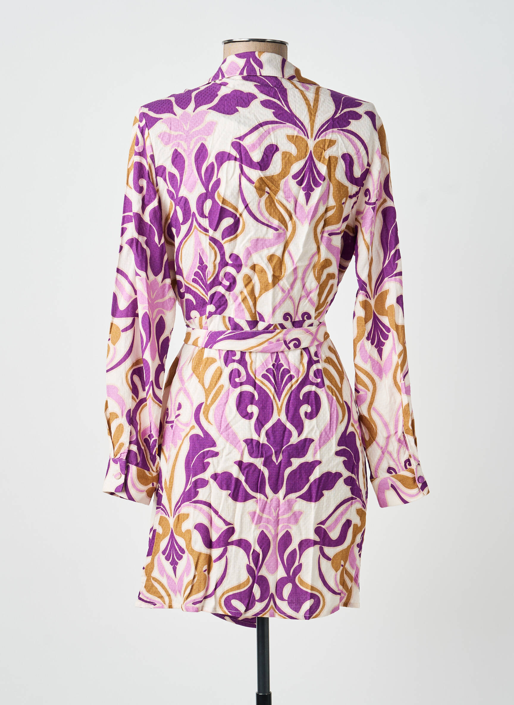 Robe courte manches longues manches longues violet LA PETITE ETOILE femme