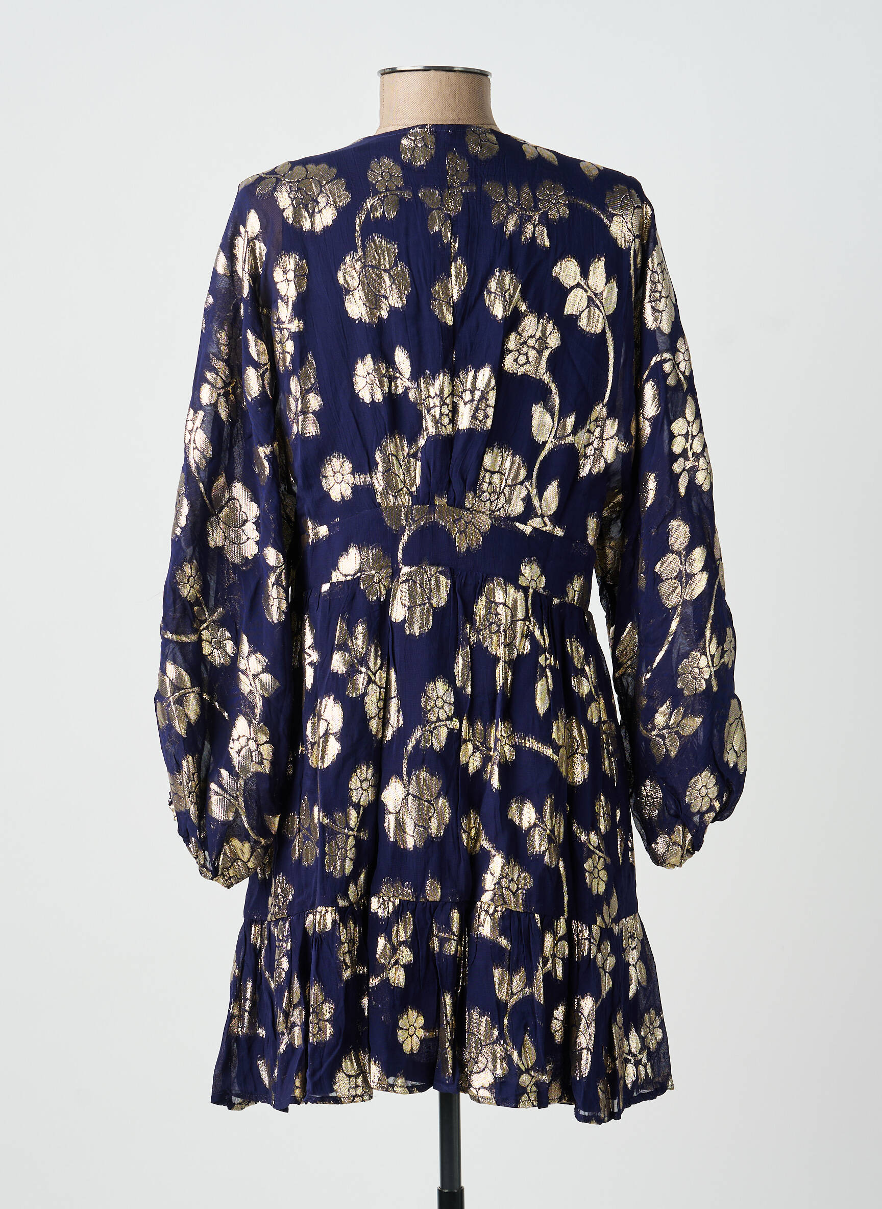 Robe courte manches longues manches longues bleu LA PETITE ETOILE femme