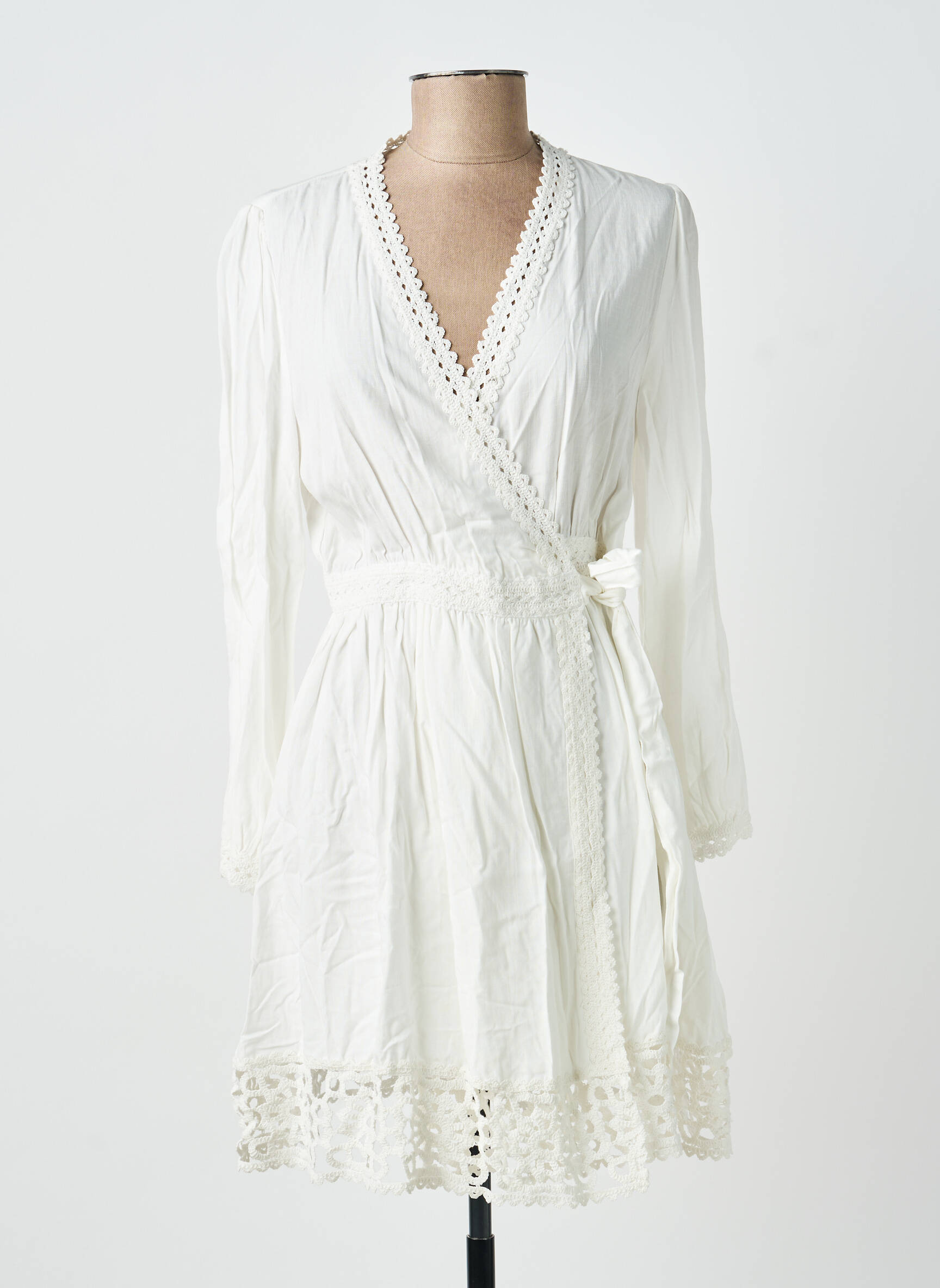 Robe courte manches longues manches longues blanc LA PETITE ETOILE femme