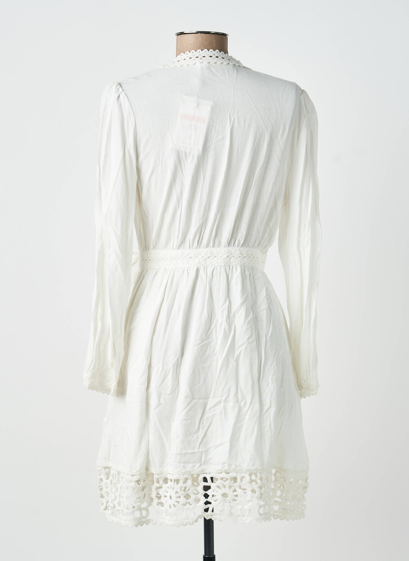 Robe courte manches longues manches longues blanc LA PETITE ETOILE femme