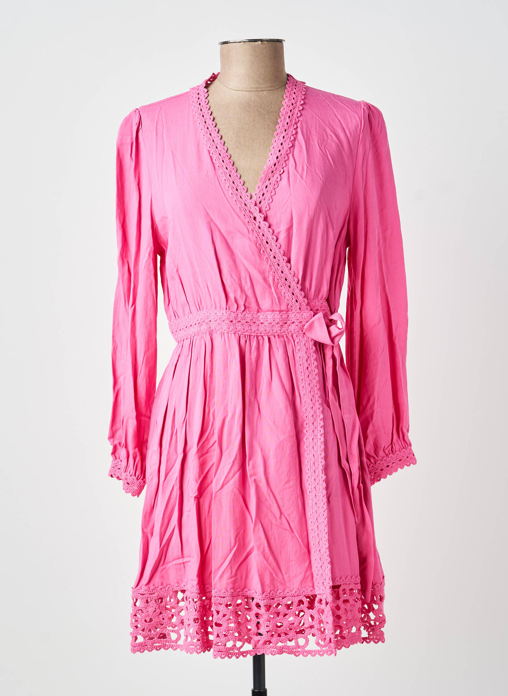 Robe courte manches longues manches longues rose LA PETITE ETOILE femme