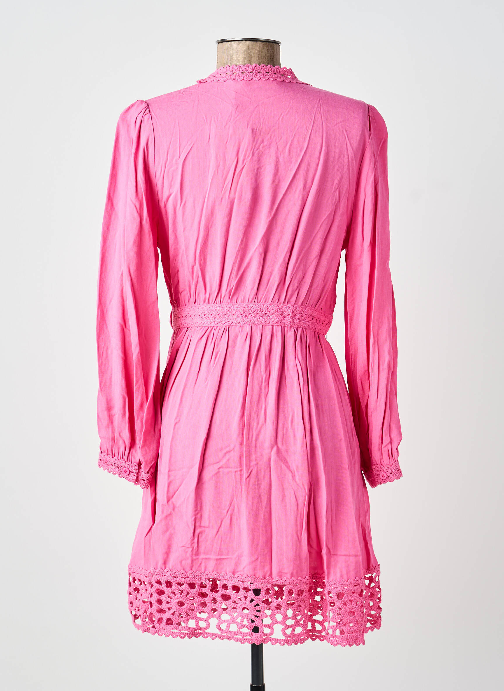 Robe courte manches longues manches longues rose LA PETITE ETOILE femme