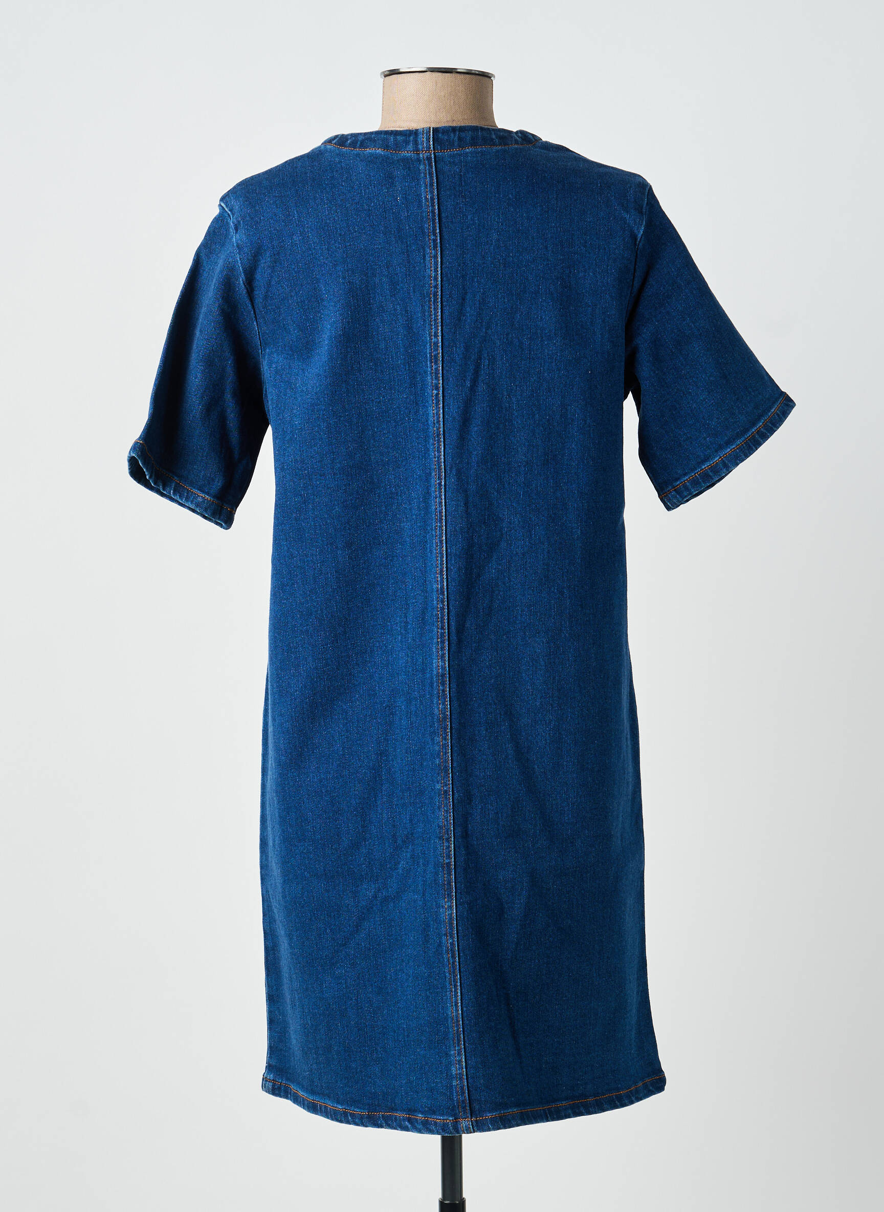 Robe courte manches courtes manches courtes bleu LA PETITE ETOILE femme