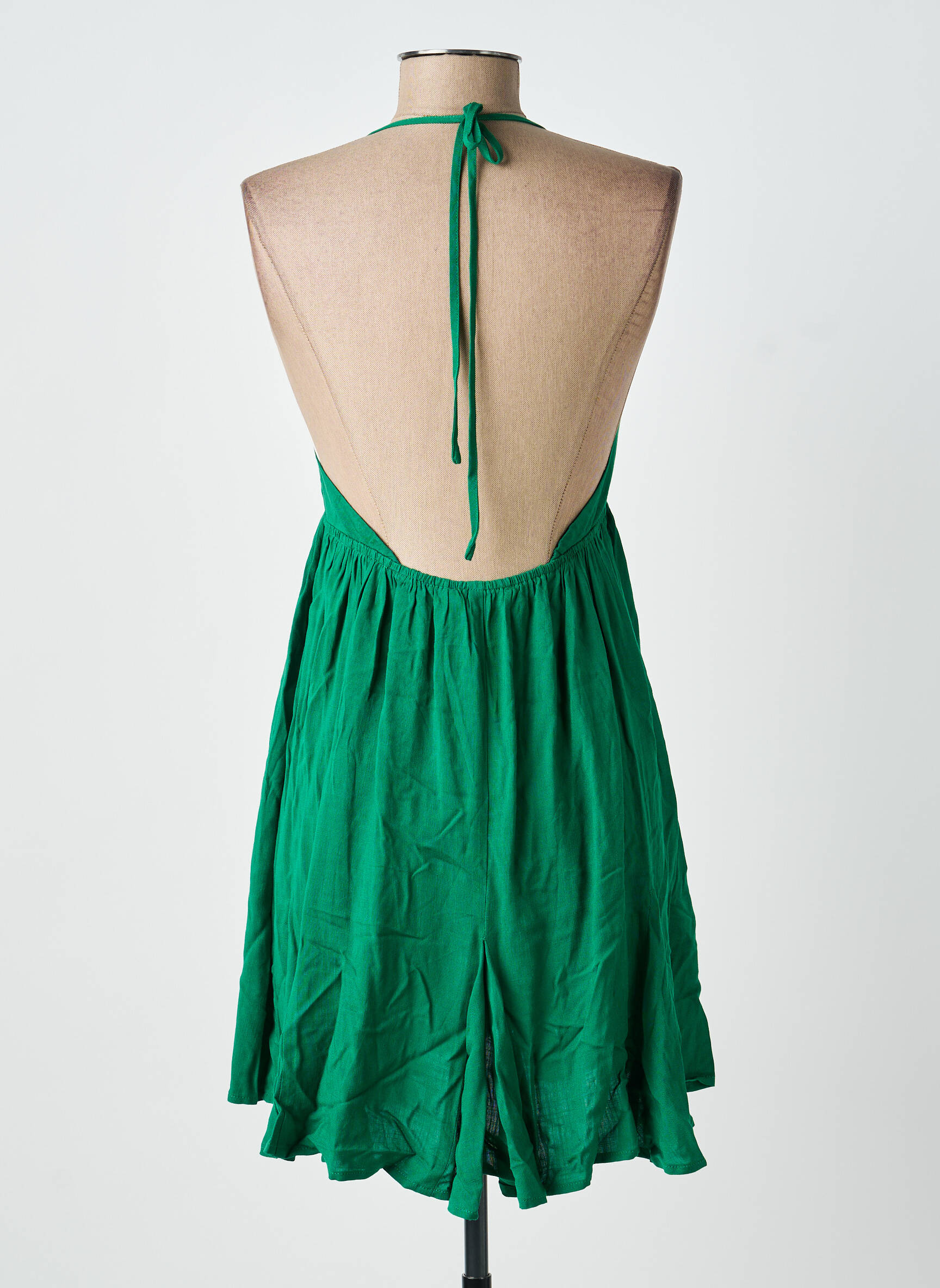 Robe courte coupe évasée fines bretelles vert LA PETITE ETOILE femme