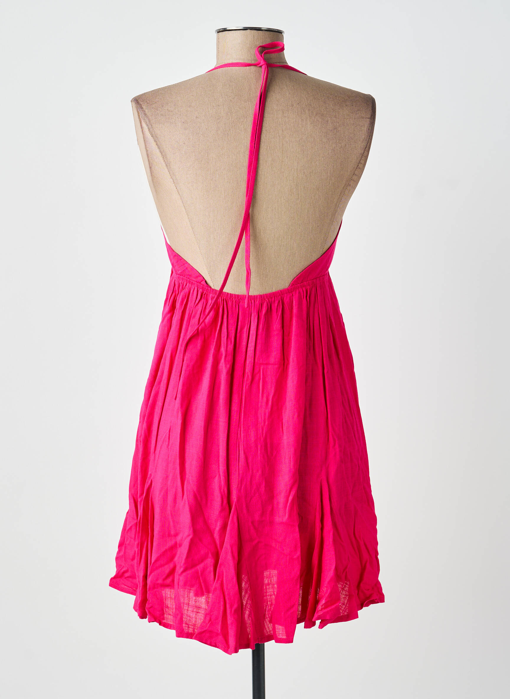 Robe courte coupe évasée fines bretelles rose LA PETITE ETOILE femme