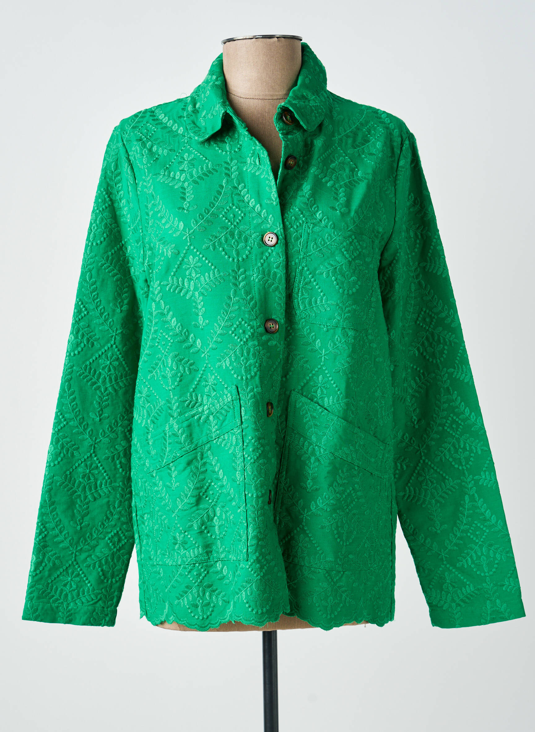 Veste casual coupe droite vert LA PETITE ETOILE femme
