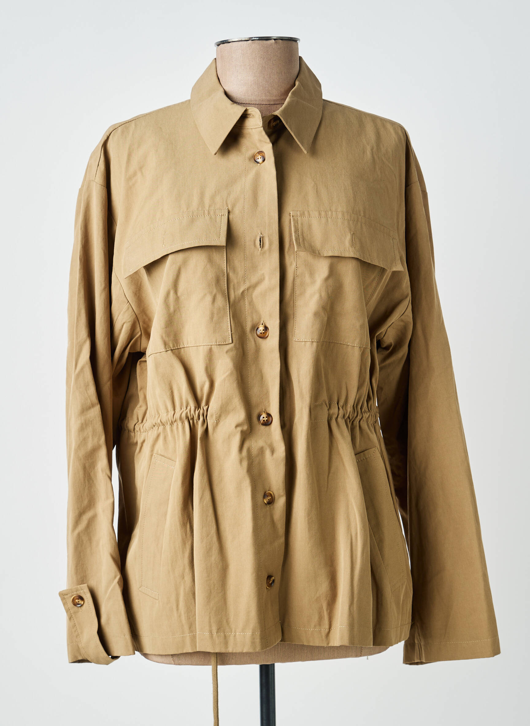 Veste casual poignets boutonnés avec fente marron LA PETITE ETOILE femme