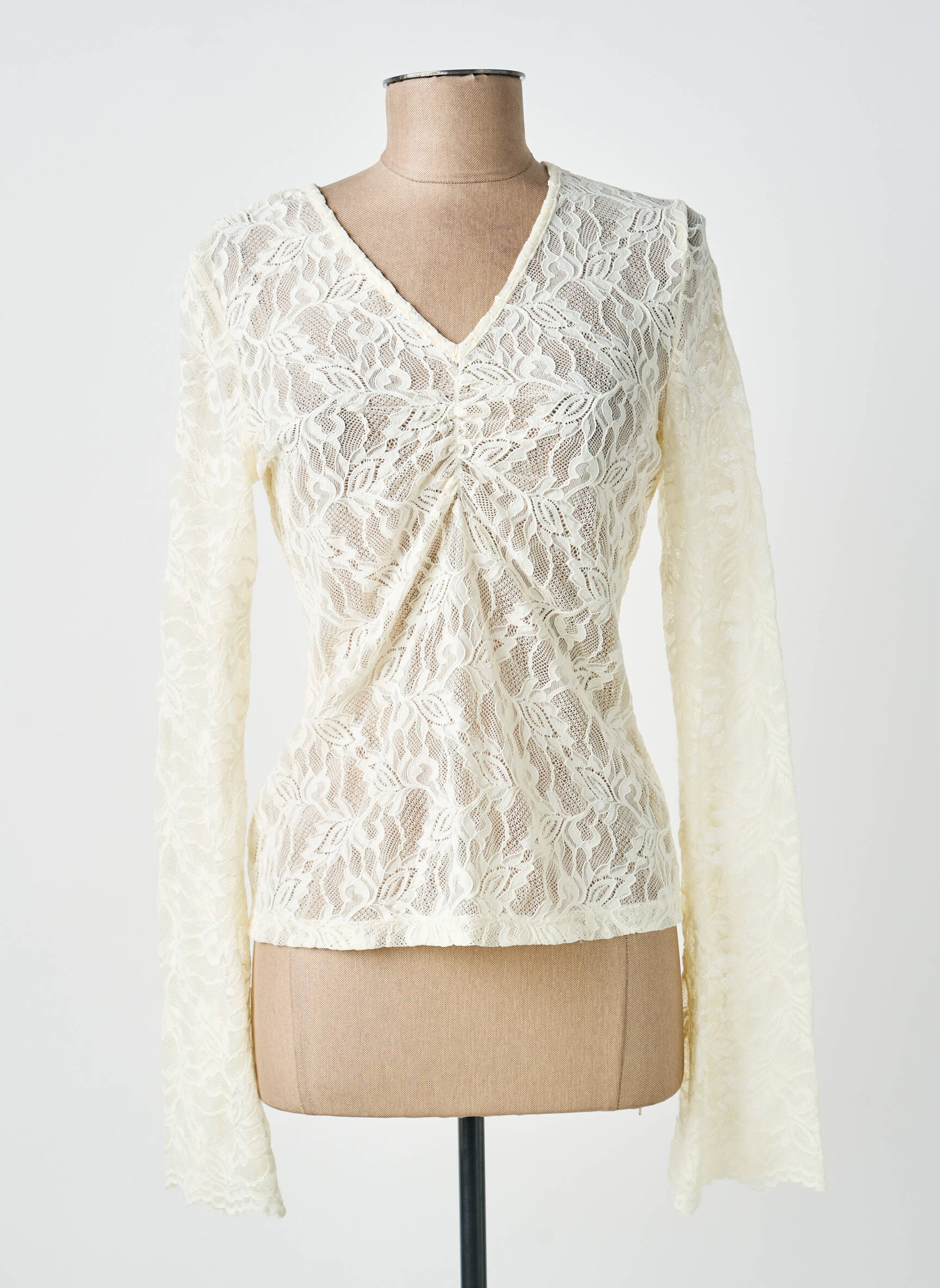 Top stretch manches longues beige NUMPH femme