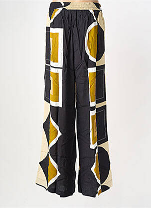 Pantalon large tissage popeline taille normale noir MAT. femme