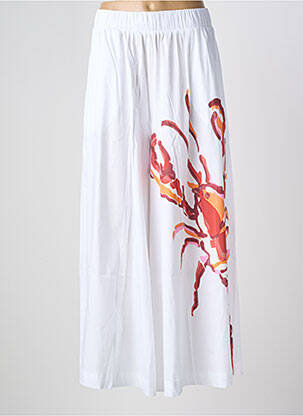 Pantalon 7/8 taille élastique taille normale blanc MAT. femme