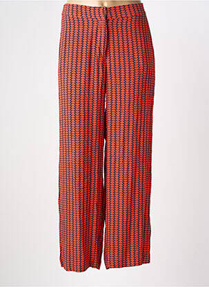 Pantalon droit tissage crêpe taille haute orange NICE THINGS femme