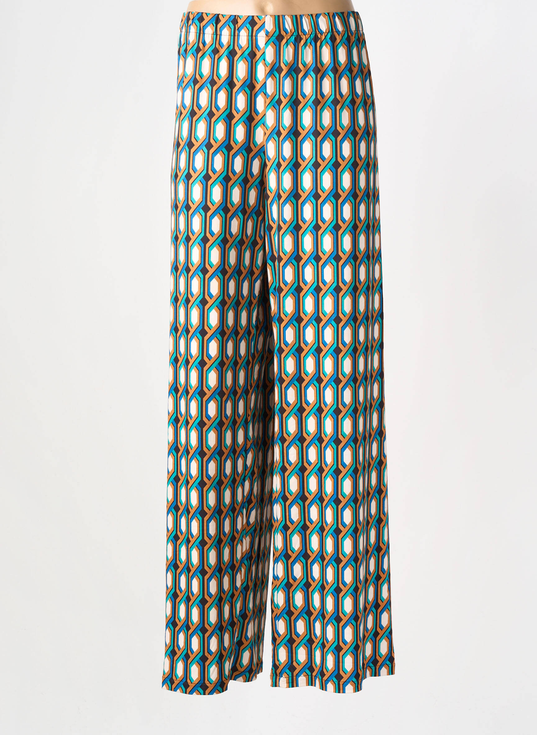 Pantalon large coupe fluide taille normale vert AN II VITO femme