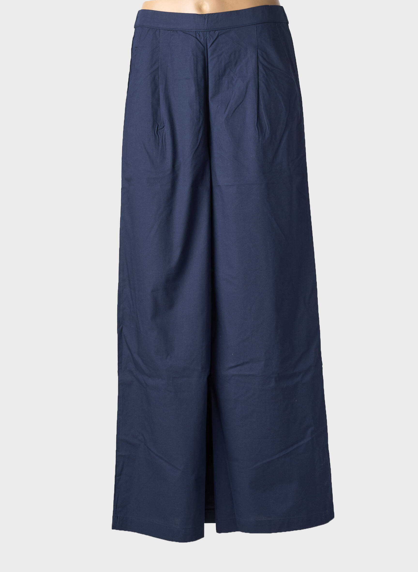 Pantalon large tissage popeline taille normale bleu ZILCH femme