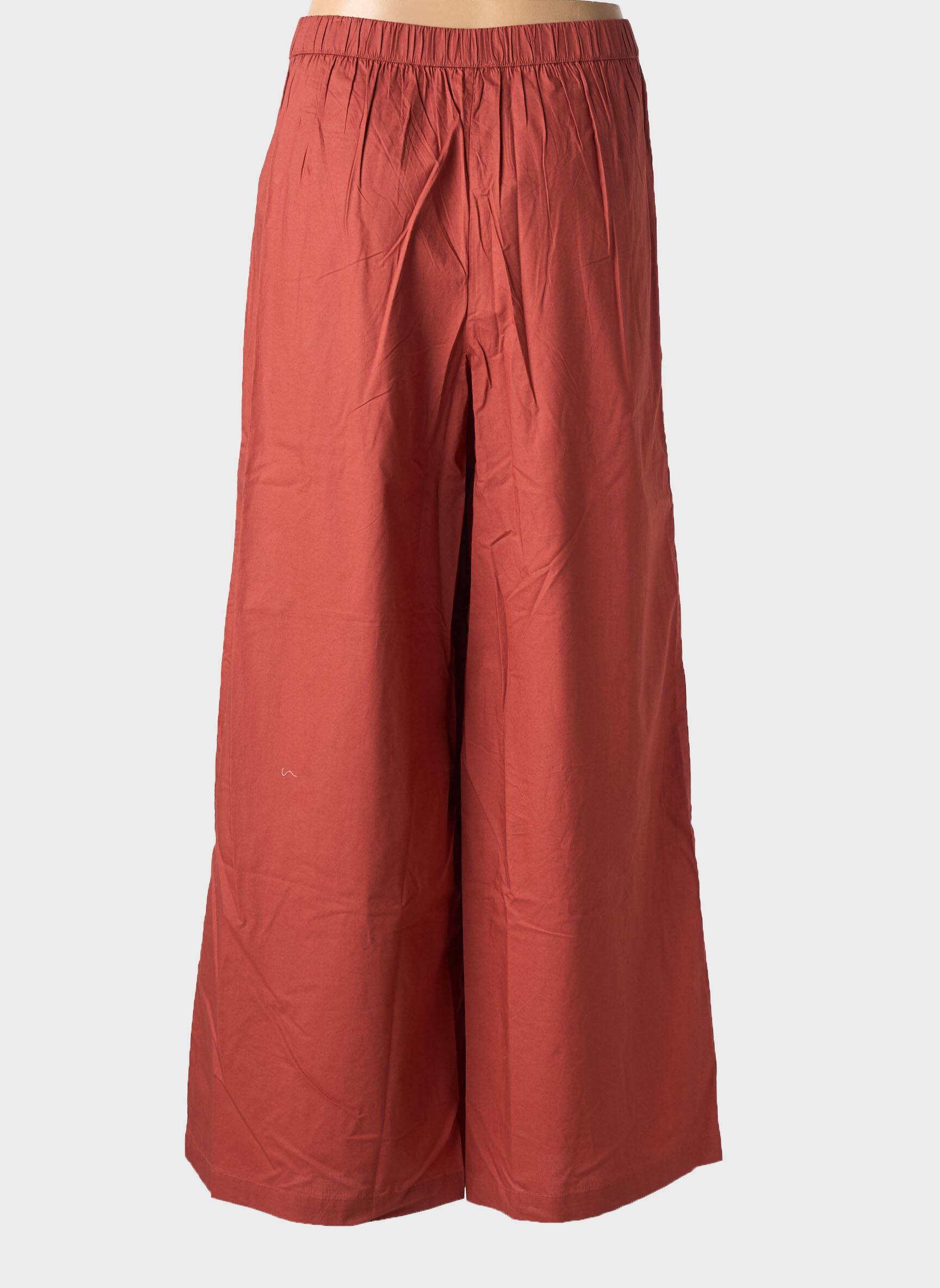 Pantalon large tissage popeline taille normale orange ZILCH femme