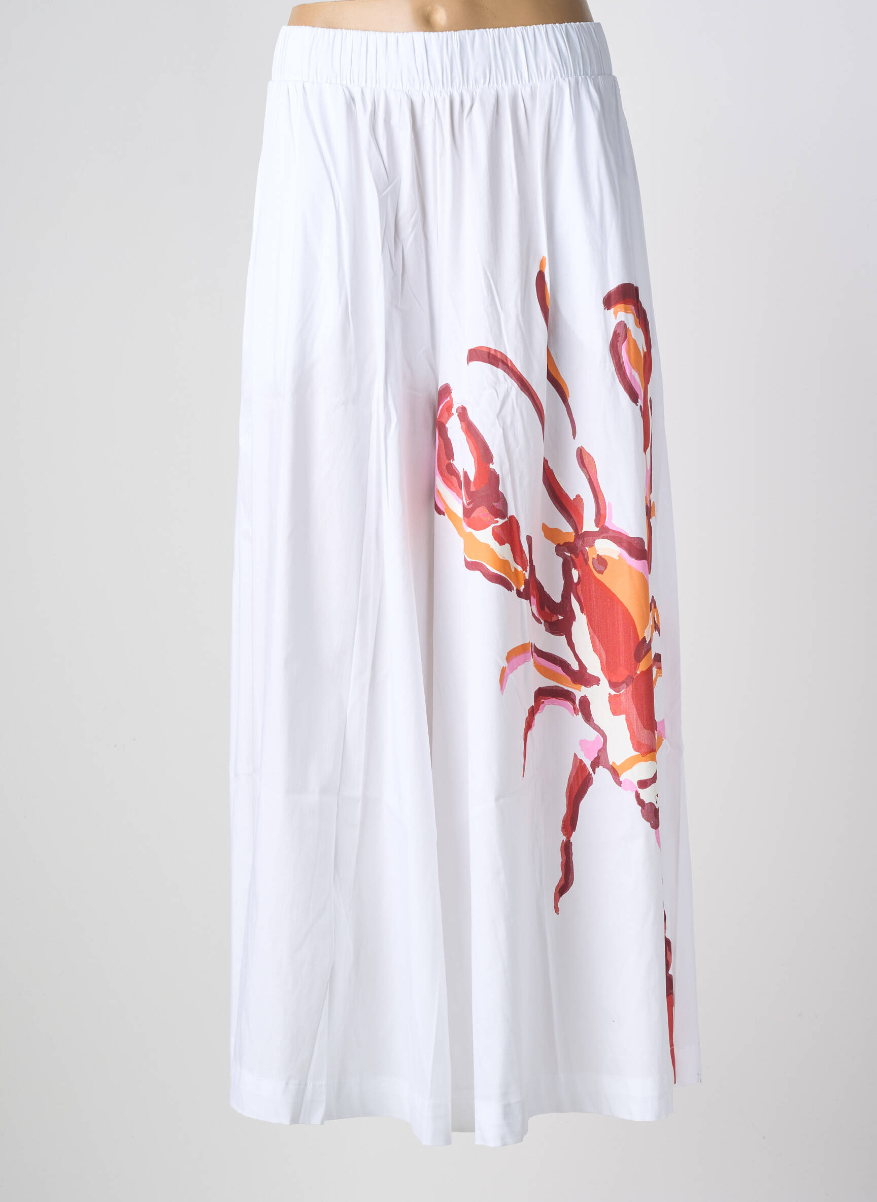 Pantalon 7/8 taille élastique taille normale blanc MAT. femme