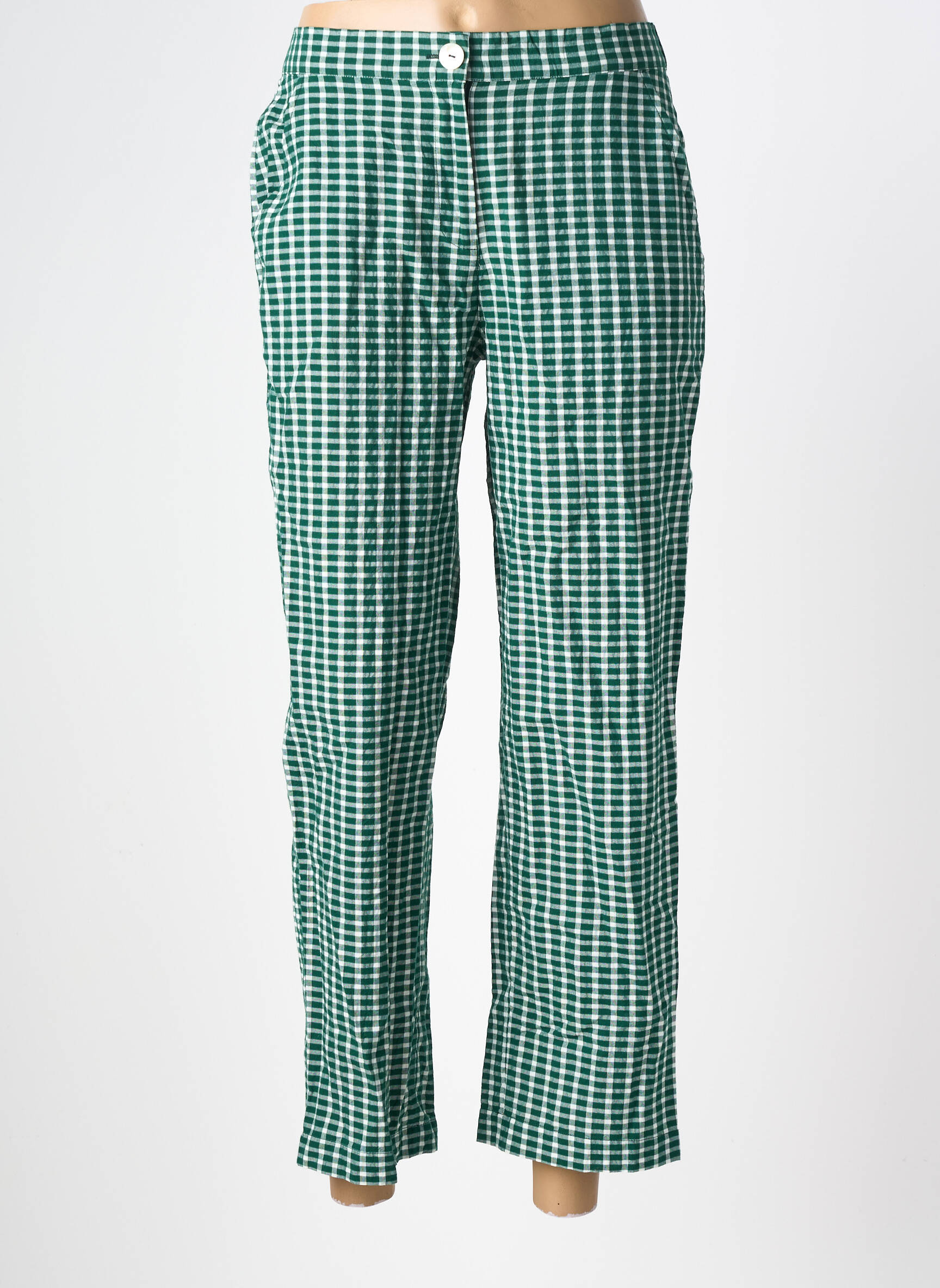 Pantalon 7/8 taille élastique taille normale vert NICE THINGS femme