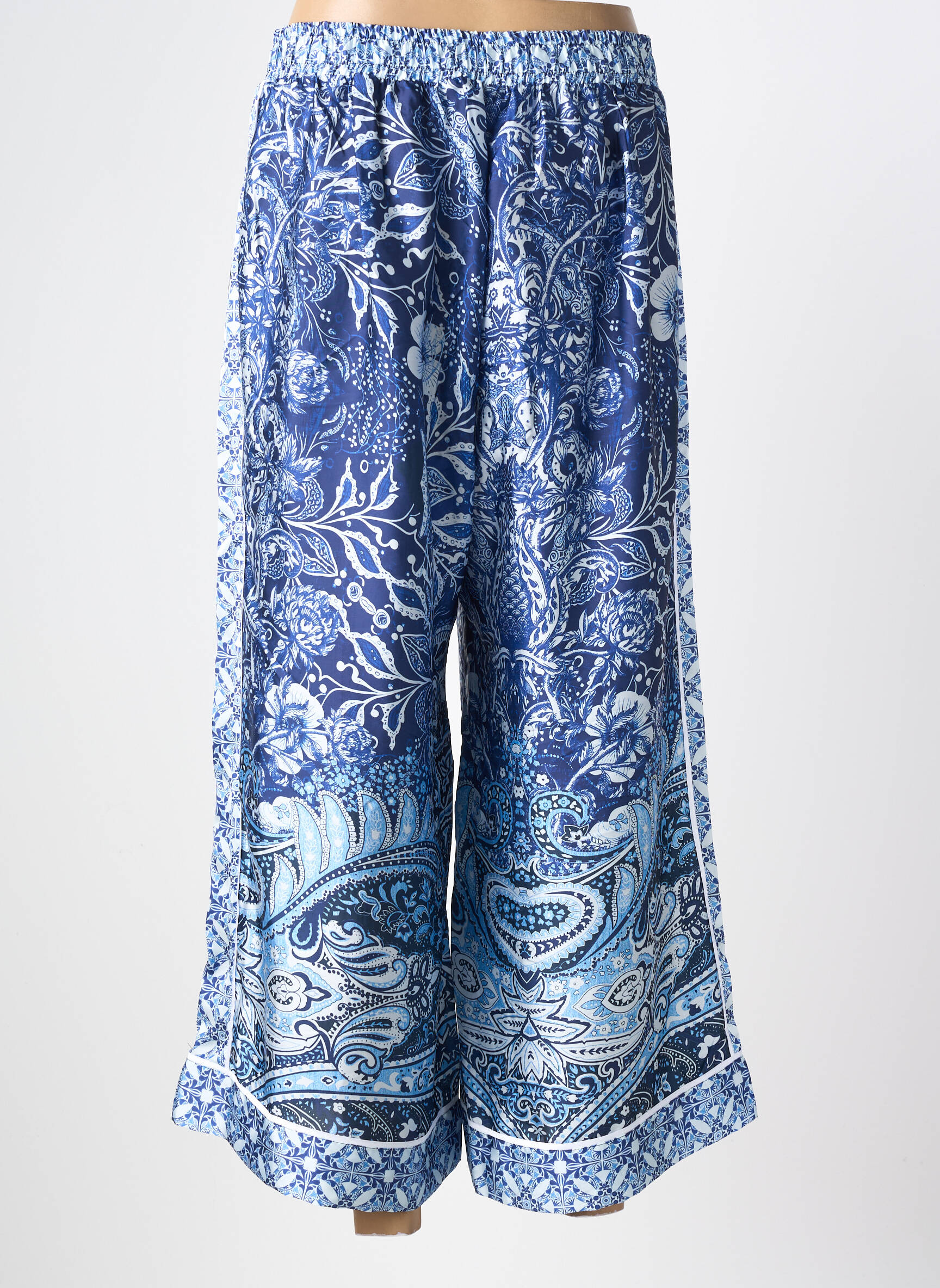 Pantalon large coupe fluide taille normale bleu MAT. femme