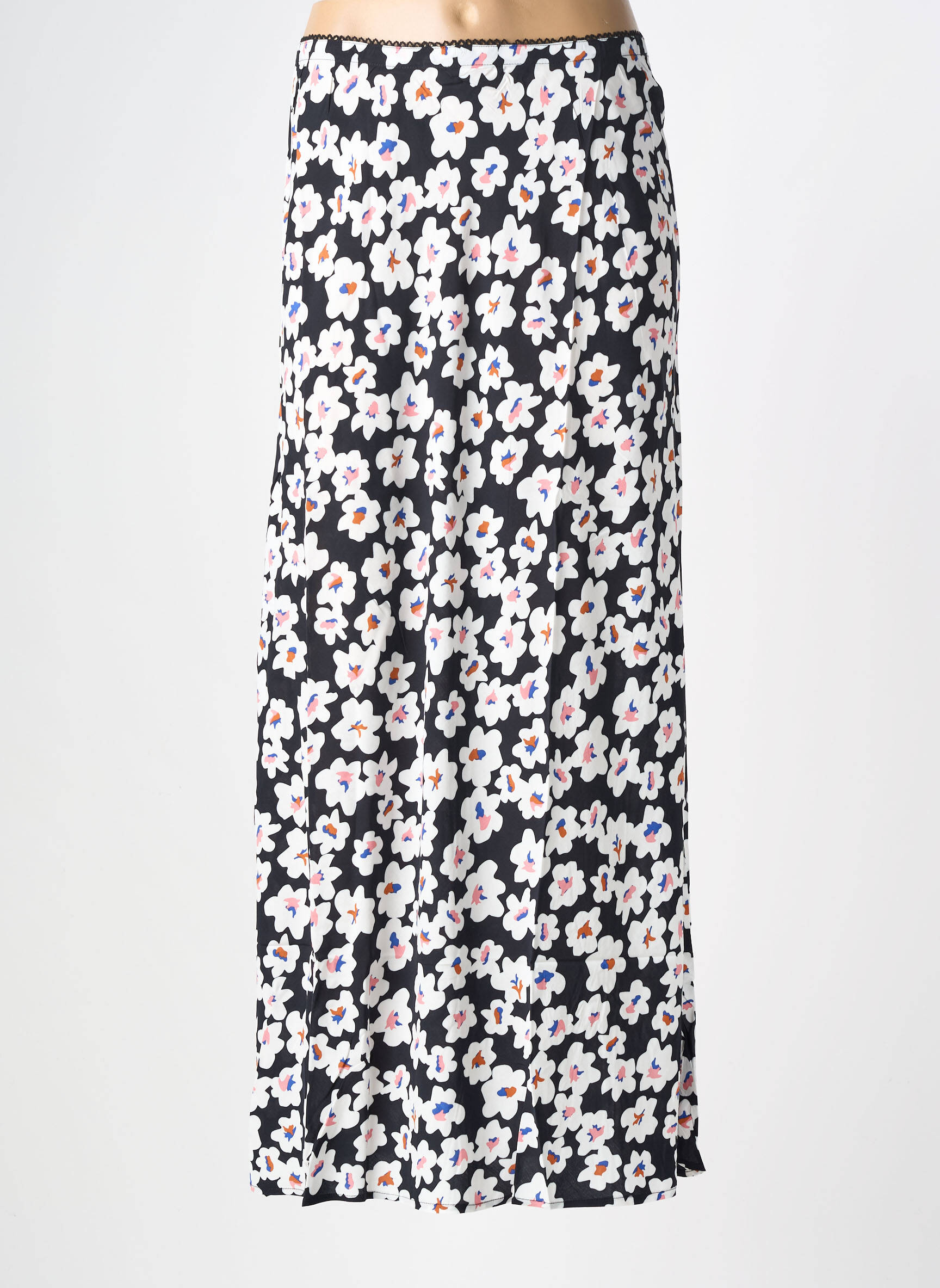Jupe longue coupe fluide noir BLUTSGESCHWISTER femme