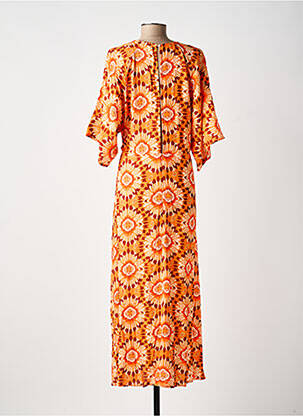 Robe longue manches courtes manches courtes orange C'EST BEAU LA VIE femme