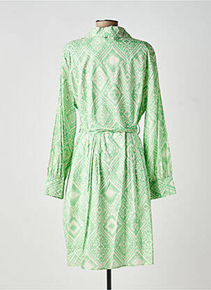Robe mi-longue imprimé fantaisie manches longues vert TRAMONTANA femme