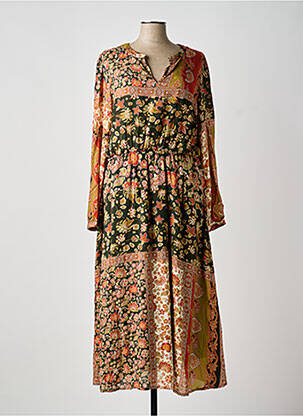Robe longue manches longues manches longues vert C'EST BEAU LA VIE femme