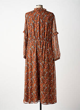 Robe longue manches longues manches longues marron C'EST BEAU LA VIE femme