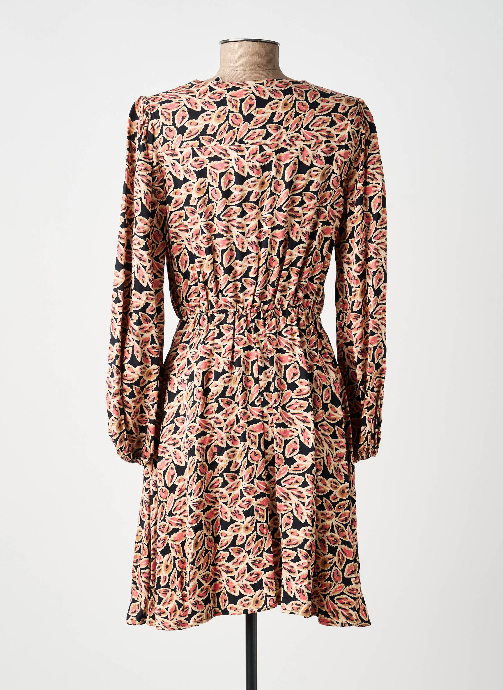Robe courte manches longues manches longues rose C'EST BEAU LA VIE femme