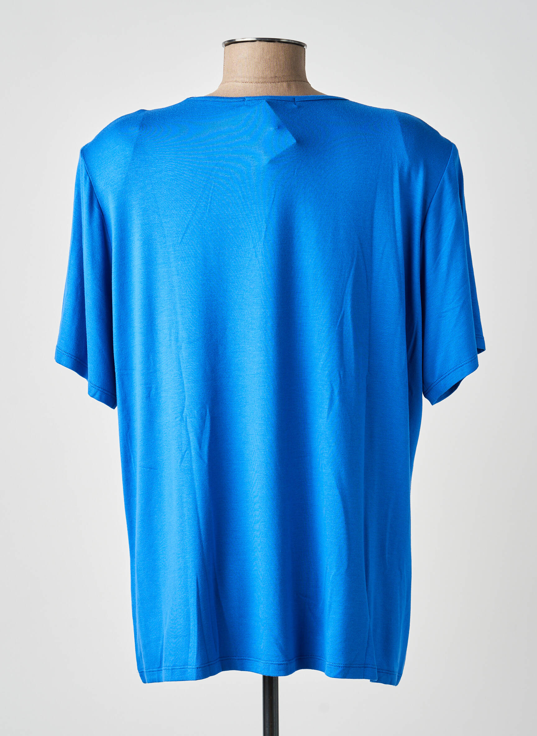 T-shirt coupe droite manches courtes bleu I.ODENA femme