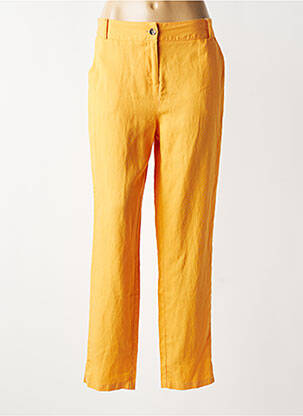 Pantalon droit tissage crêpe taille normale orange C'EST BEAU LA VIE femme