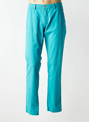 Pantalon chino tissage popeline taille normale bleu DELAHAYE homme