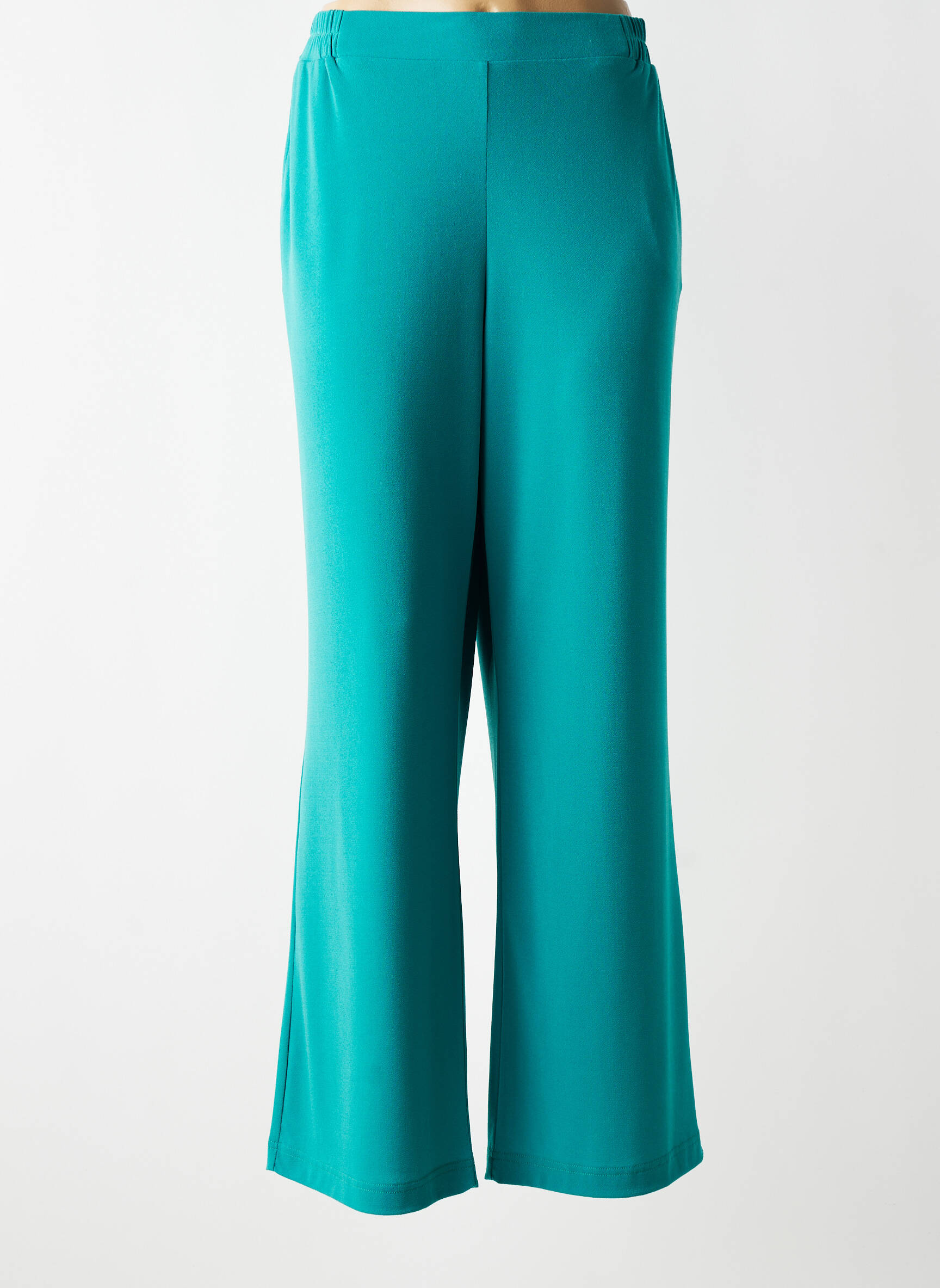 Pantalon droit tissage crêpe taille normale vert GREGORY PAT femme