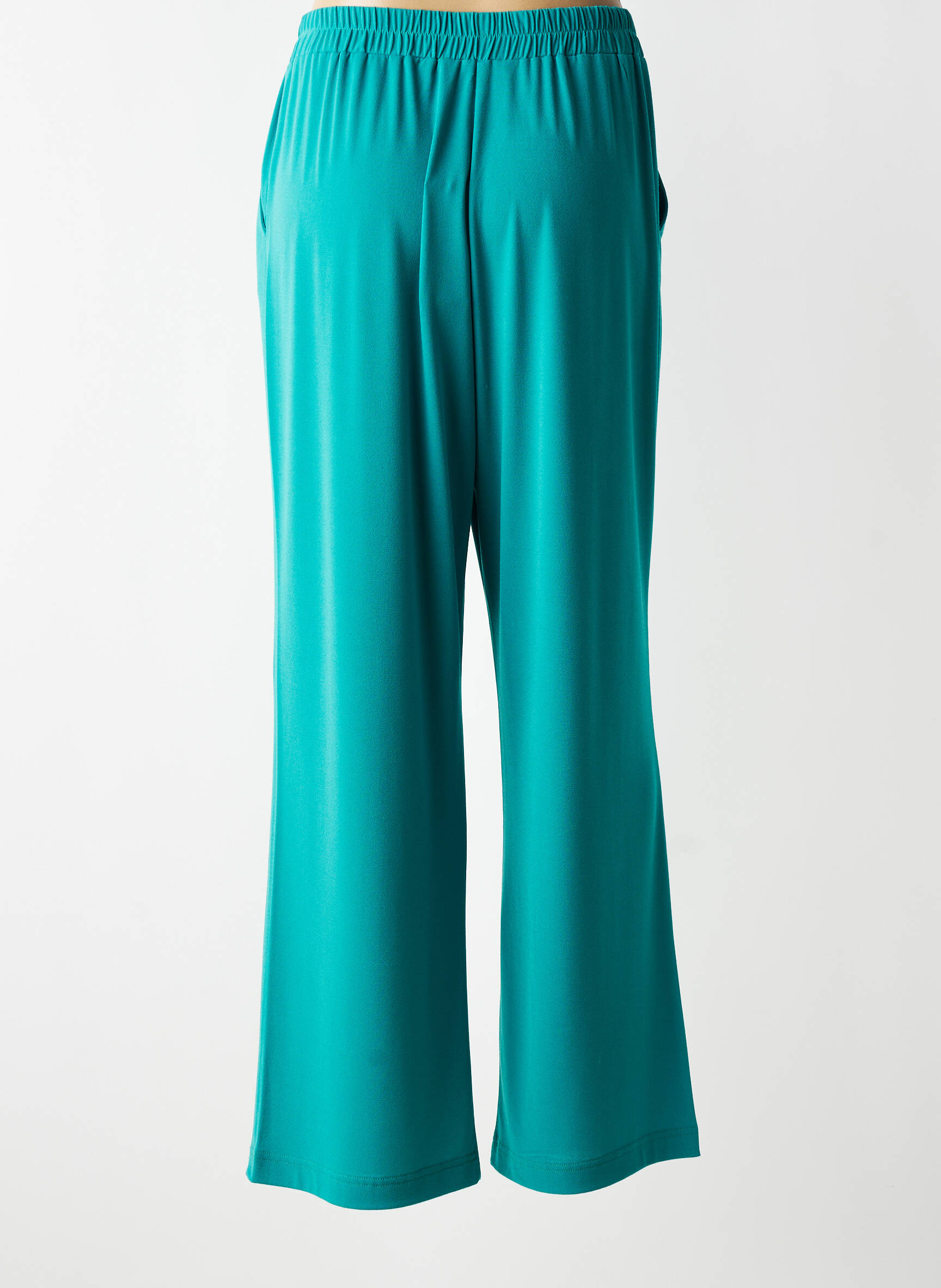 Pantalon droit tissage crêpe taille normale vert GREGORY PAT femme