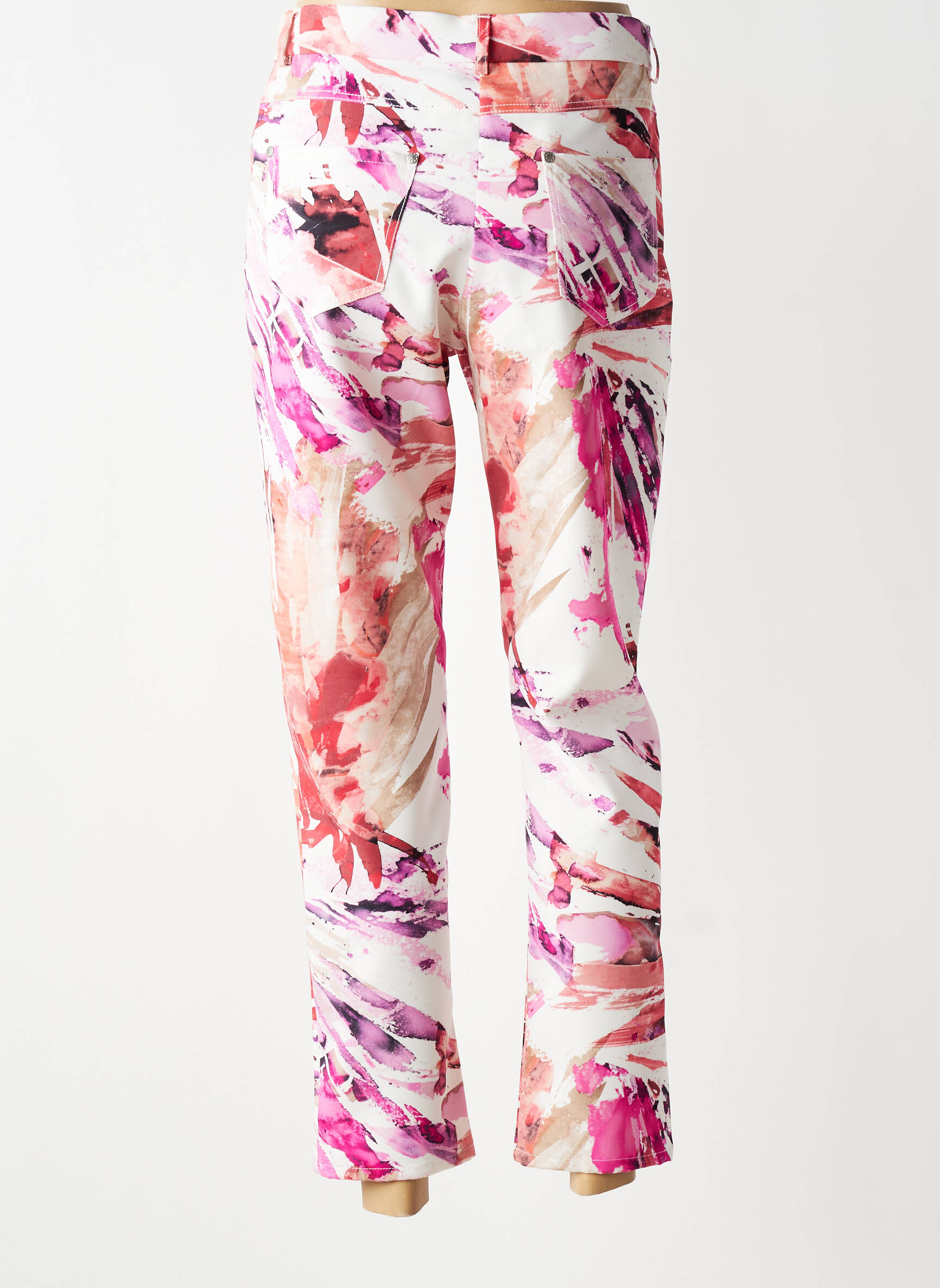Pantalon droit tissage popeline taille normale rouge GREGORY PAT femme