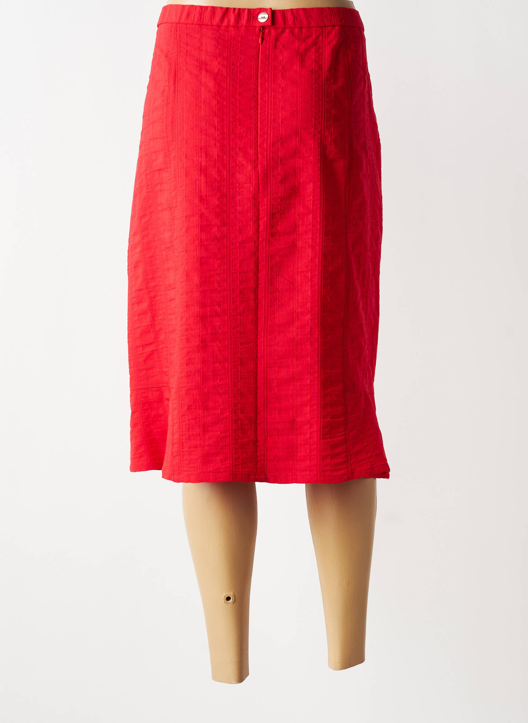 Jupe mi-longue taille normale rouge GUY DUBOUIS femme