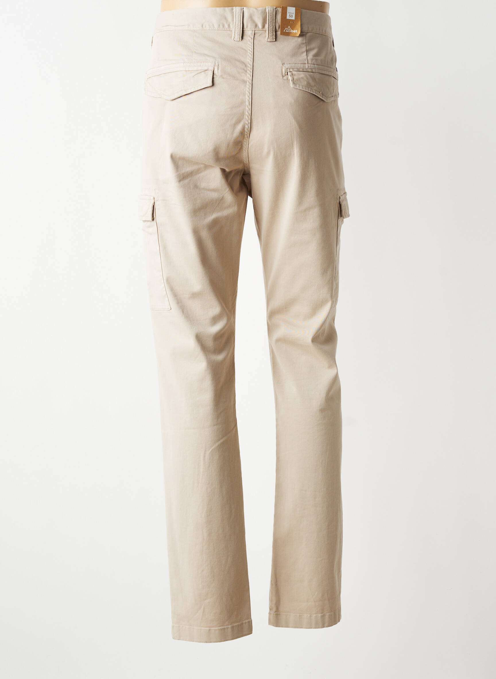 Pantalon cargo slim taille normale beige TIBET homme