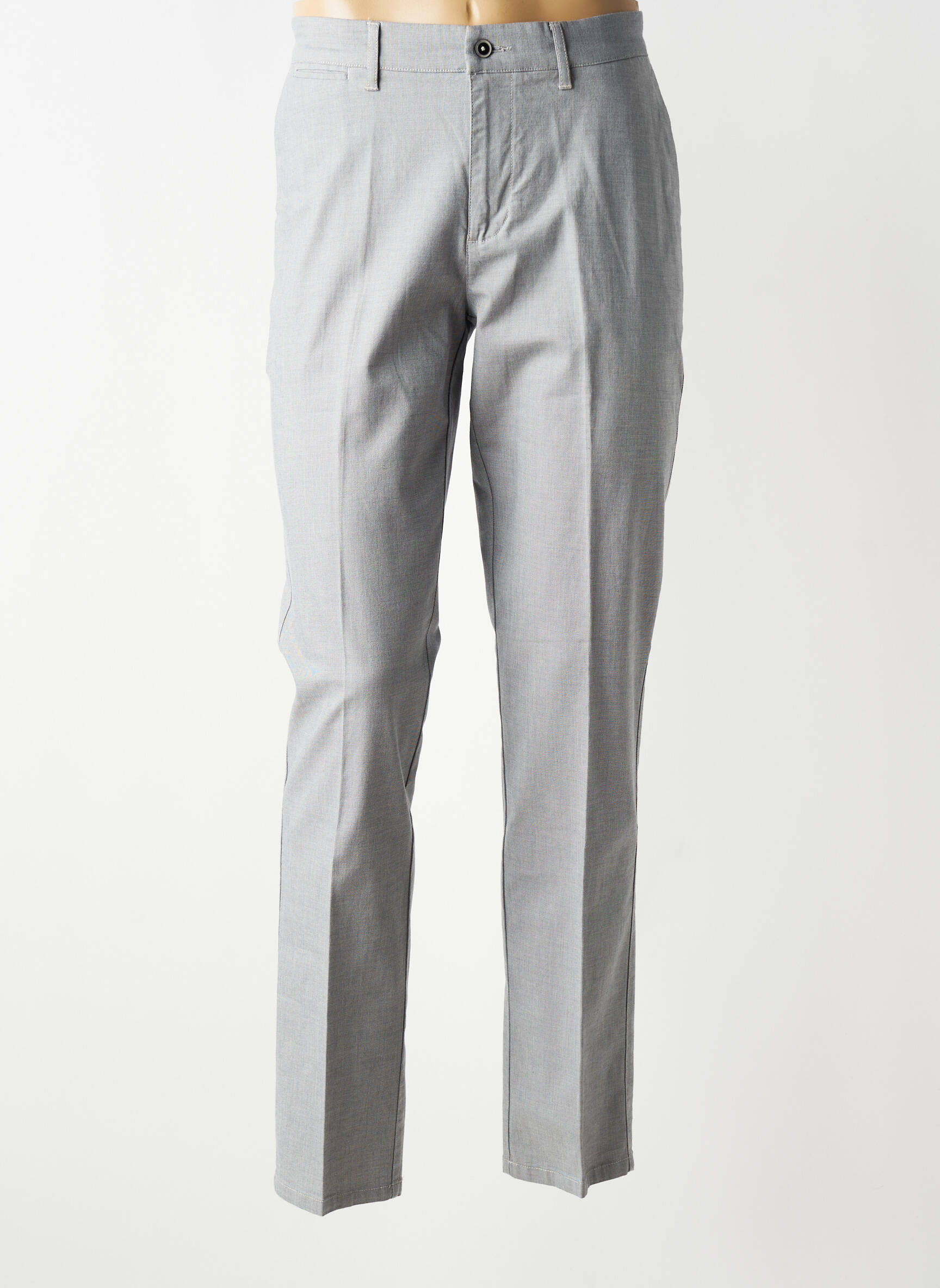 Pantalon chino tissage chiné taille normale gris LCDN homme