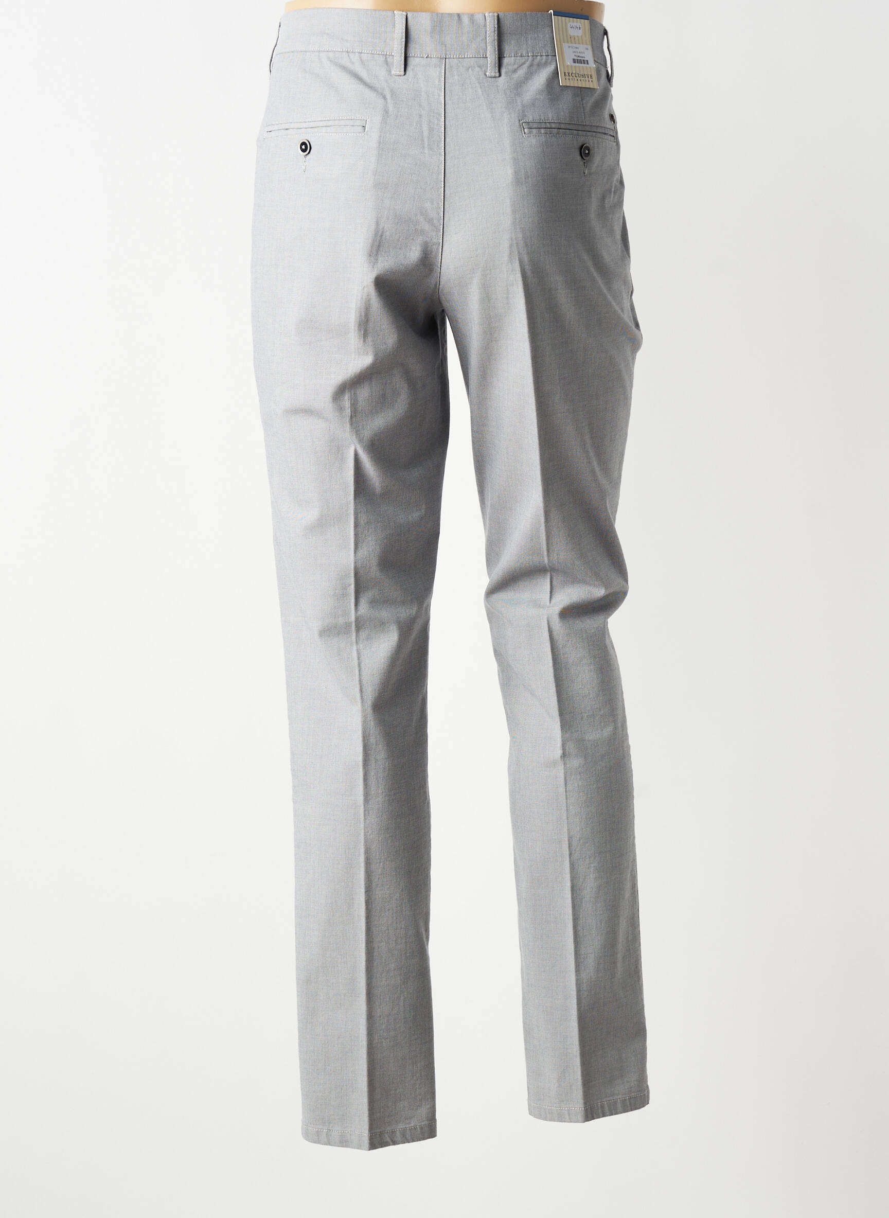 Pantalon chino tissage chiné taille normale gris LCDN homme