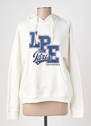 Sweat-shirt à capuche stretch manches longues beige LA PETITE ETOILE femme