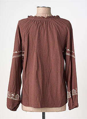 Blouse manches longues manches longues marron EMILIE.K femme