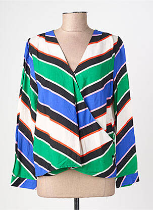 Blouse tissage popeline manches longues vert LA PETITE ETOILE femme