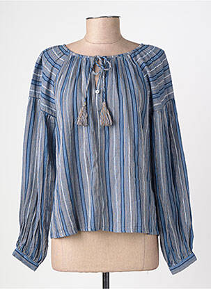Blouse col rond manches longues bleu LA PETITE ETOILE femme