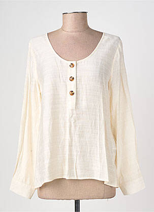 Blouse col rond manches longues beige clair LA PETITE ETOILE femme