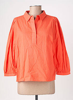 Blouse tissage popeline manches 3/4 orange ARTLOVE femme