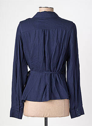 Blouse poignets boutonnés avec fente manches longues bleu LA PETITE ETOILE femme