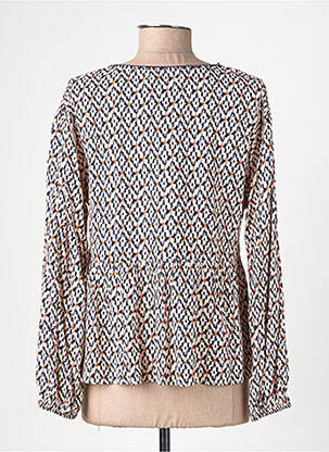 Chemisier coupe cintrée manches longues bleu EMILIE.K femme