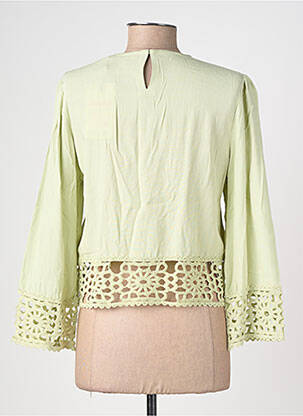 Blouse tissage popeline manches 3/4 vert LA PETITE ETOILE femme