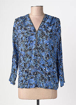 Top coupe fluide manches 3/4 bleu ARTLOVE femme