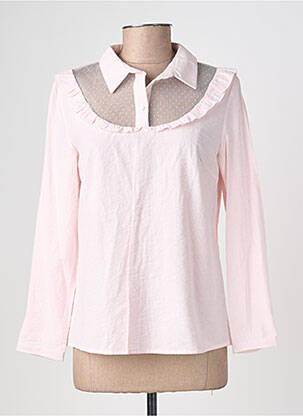 Blouse tissage popeline manches longues rose LA PETITE ETOILE femme