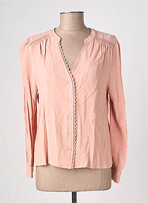 Chemisier coupe cintrée manches longues rose EMILIE.K femme